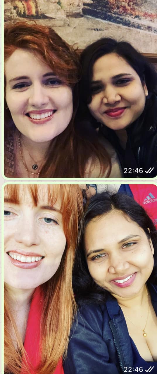 Two photos that compare Valerie Ni Loinsigh before and after weight loss
